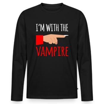 At Avec le cadeau de chemise Vapire Halloween - T-shirt manches longues Premium bio Homme - noir - Devant - Nico (187cm)