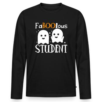 FaBOOlous Student T-Shirt Cadeau - T-shirt manches longues Premium bio Homme - noir - Devant - Nico (187cm)