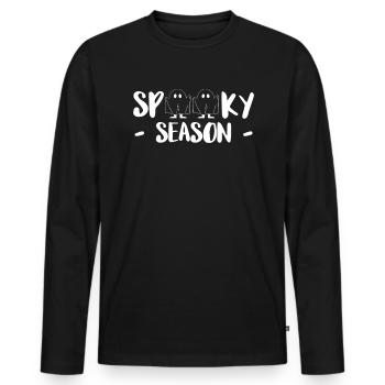 Spooky Season Halloween Shirt Cadeau - T-shirt manches longues Premium bio Homme - noir - Devant - Nico (187cm)