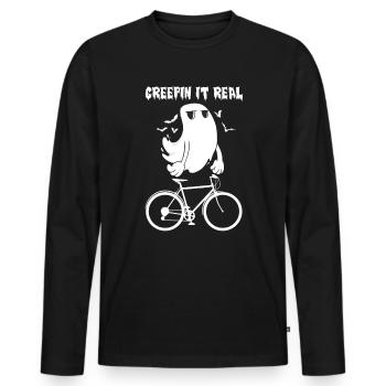 Creepin It Real Spirit On Mountain Bike Bike - Men's Premium Organic Long Sleeve Shirt - black - Front - Nico (187cm)