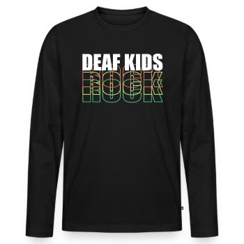 Sourd Kid Rock Shirt Cadeau Sourd Sourd Sourd - T-shirt manches longues Premium bio Homme - noir - Devant - Nico (187cm)