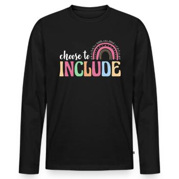 Choose To Include Autism Shirt Gift - Men's Premium Organic Long Sleeve Shirt - black - Front - Nico (187cm)