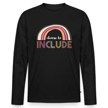 Choose To Include Autism Shirt Gift - Men's Premium Organic Long Sleeve Shirt - black - Front - Nico (187cm)