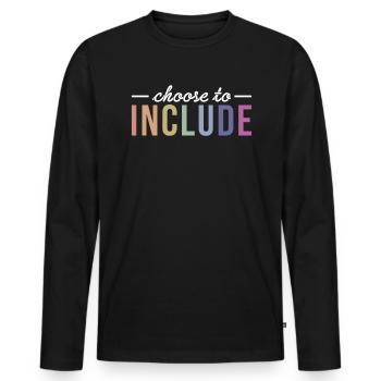 Choose To Include Autism Shirt Gift - Men's Premium Organic Long Sleeve Shirt - black - Front - Nico (187cm)