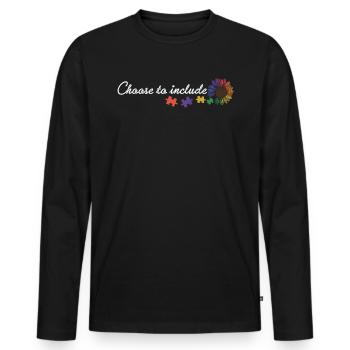 Choose To Include Autism Shirt Gift - Men's Premium Organic Long Sleeve Shirt - black - Front - Nico (187cm)