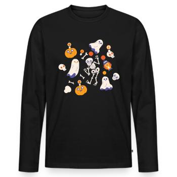 Halloween Core Aesthetic Shirt Gift - Men's Premium Organic Long Sleeve Shirt - black - Front - Nico (187cm)