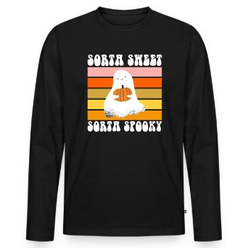Sorta Sheet Sorta Spooky Halloween - Männer Premium Bio Langarmshirt - Schwarz - Vorne - Nico (187cm)