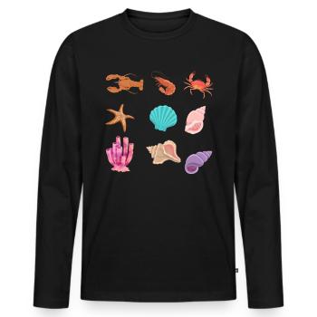 Crustacean Core Krustentiere Shirt Geschenk - Männer Premium Bio Langarmshirt - Schwarz - Vorne - Nico (187cm)