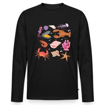 Crustacean Core Crustacean Shirt Cadeau - T-shirt manches longues Premium bio Homme - noir - Devant - Nico (187cm)