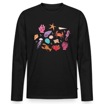 Crustacean Core Krustentiere Shirt Geschenk - Männer Premium Bio Langarmshirt - Schwarz - Vorne - Nico (187cm)