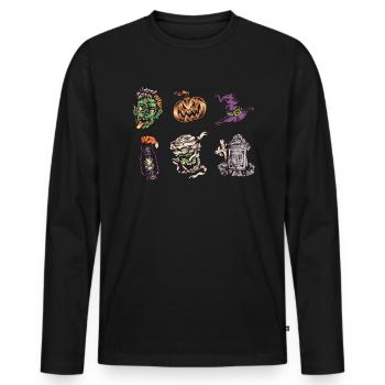 Halloween Core Shirt Gift - Men's Premium Organic Long Sleeve Shirt - black - Front - Nico (187cm)