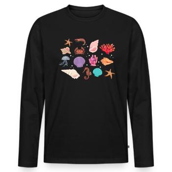 Crustacean Core Crustacean Shirt Cadeau - T-shirt manches longues Premium bio Homme - noir - Devant - Nico (187cm)