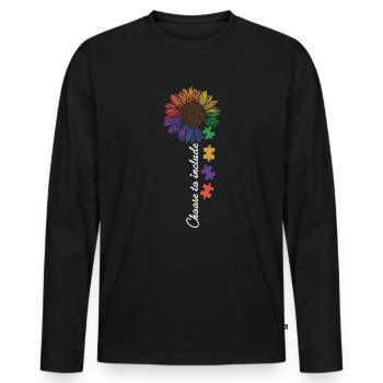 Choose To Include Autism Shirt Gift - Men's Premium Organic Long Sleeve Shirt - black - Front - Nico (187cm)