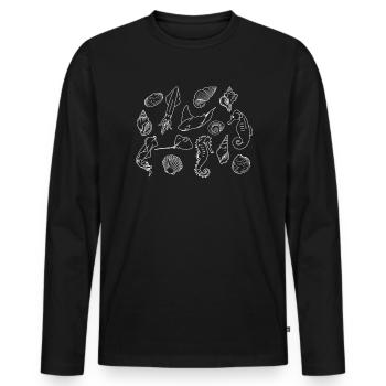 Crustacean Core Crustacean Shirt Gift - Men's Premium Organic Long Sleeve Shirt - black - Front - Nico (187cm)