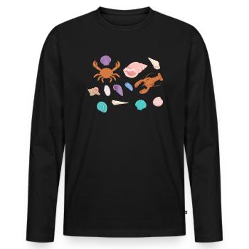 Crustacean Core Crustacean Shirt Gift - Men's Premium Organic Long Sleeve Shirt - black - Front - Nico (187cm)