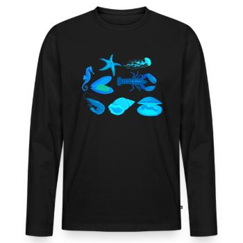 Crustacean Core Krustentiere Shirt Geschenk - Männer Premium Bio Langarmshirt - Schwarz - Vorne - Nico (187cm)