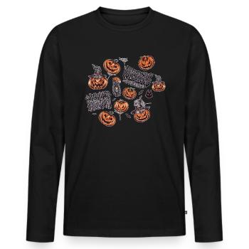 Halloween Core Shirt Gift - Men's Premium Organic Long Sleeve Shirt - black - Front - Nico (187cm)