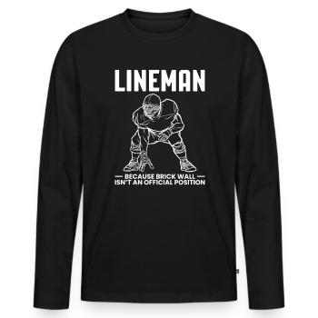 Lineman Because Quarterbacks Need Heros Too - Männer Premium Bio Langarmshirt - Schwarz - Vorne - Nico (187cm)