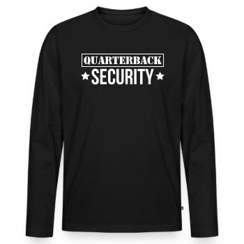 Cadeau de chemise de sécurité quarterback - T-shirt manches longues Premium bio Homme - noir - Devant - Nico (187cm)