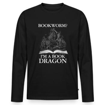 Comic Book Lover Shirt Gift - Men's Premium Organic Long Sleeve Shirt - black - Front - Nico (187cm)