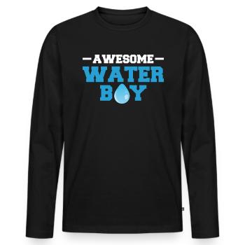 Awesome Waterboy Shirt Geschenk - Männer Premium Bio Langarmshirt - Schwarz - Vorne - Nico (187cm)