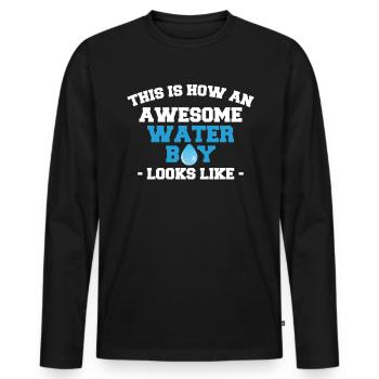 This Is How An Awesome Waterboy Looks Like - Männer Premium Bio Langarmshirt - Schwarz - Vorne - Nico (187cm)