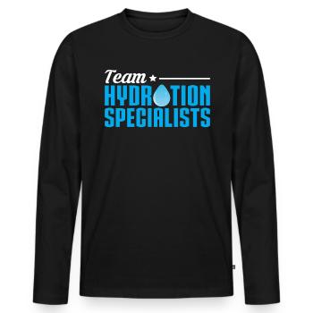 Team Hydration Specialists - Men's Premium Organic Long Sleeve Shirt - black - Front - Nico (187cm)