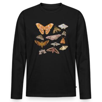 Schmetterlinge Shirt Geschenk - Männer Premium Bio Langarmshirt - Schwarz - Vorne - Nico (187cm)