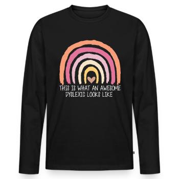 This Is What An Awesome Dyslexic Looks Like - Men's Premium Organic Long Sleeve Shirt - black - Front - Nico (187cm)