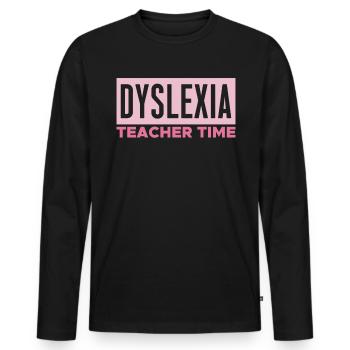 Dyslexie Enseignant Temps Cadeau Chemise - T-shirt manches longues Premium bio Homme - noir - Devant - Nico (187cm)
