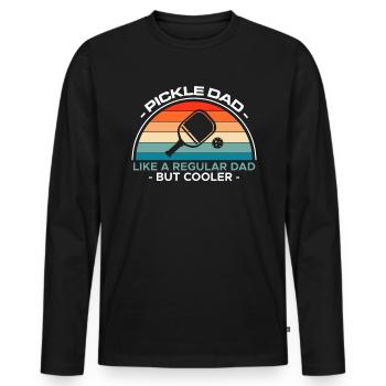 Pickle Dad Like A Regular Dad But Cooler - Men's Premium Organic Long Sleeve Shirt - black - Front - Nico (187cm)