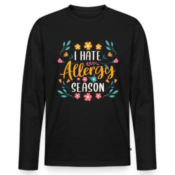 Je déteste la saison des allergies Chemise Allergie printanière - T-shirt manches longues Premium bio Homme - noir - Devant - Nico (187cm)