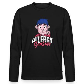 Allergy Season Shirt Gift - Men's Premium Organic Long Sleeve Shirt - black - Front - Nico (187cm)