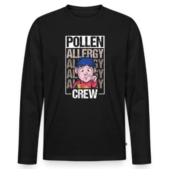 Pollen Allergy Crew Shirt Gift - Men's Premium Organic Long Sleeve Shirt - black - Front - Nico (187cm)