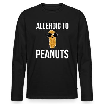 Chemise allergique aux cacahuètes - T-shirt manches longues Premium bio Homme - noir - Devant - Nico (187cm)