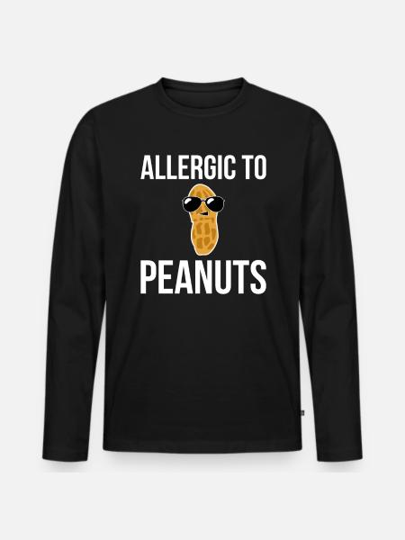 Allergic To Peanuts Shirt - Men's Premium Organic Long Sleeve Shirt - black