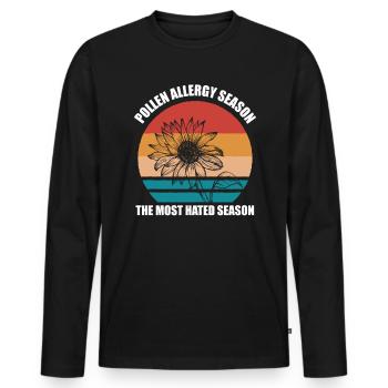 Saison des allergies au pollen La saison la plus détestée - T-shirt manches longues Premium bio Homme - noir - Devant - Nico (187cm)