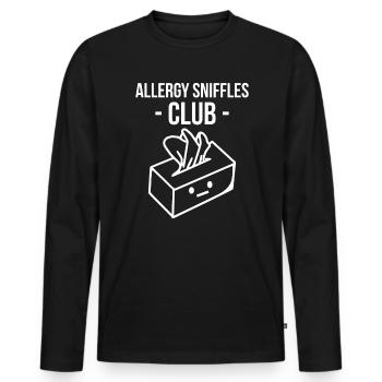 Allergy Sniffles Club Shirt - Men's Premium Organic Long Sleeve Shirt - black - Front - Nico (187cm)