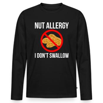 Allergie aux noix Je n’avale pas de chemise Nuss Allergie - T-shirt manches longues Premium bio Homme - noir - Devant - Nico (187cm)
