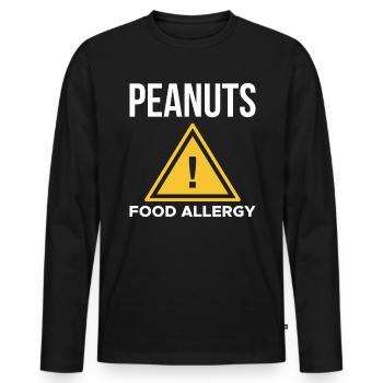 Peanuts Food Allergy Shirt - Men's Premium Organic Long Sleeve Shirt - black - Front - Nico (187cm)
