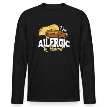 En chemise allergique aux arachides allergique aux arachides - T-shirt manches longues Premium bio Homme - noir - Devant - Nico (187cm)