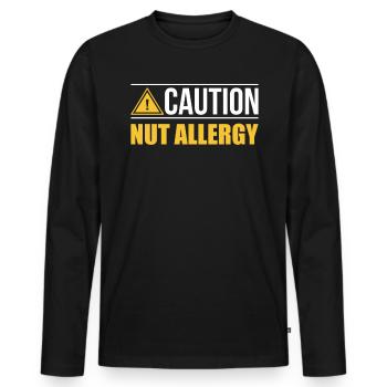 Coutain Nut Allergy Nuss Allergie Shirt - Men's Premium Organic Long Sleeve Shirt - black - Front - Nico (187cm)