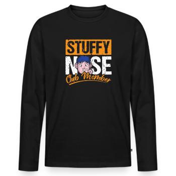 Cadeau de chemise de membre du club Stuffy Nose - T-shirt manches longues Premium bio Homme - noir - Devant - Nico (187cm)