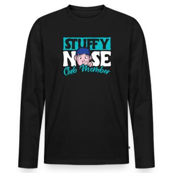 Stuffy Nose Club Member Shirt Geschenk - Männer Premium Bio Langarmshirt - Schwarz - Vorne - Nico (187cm)