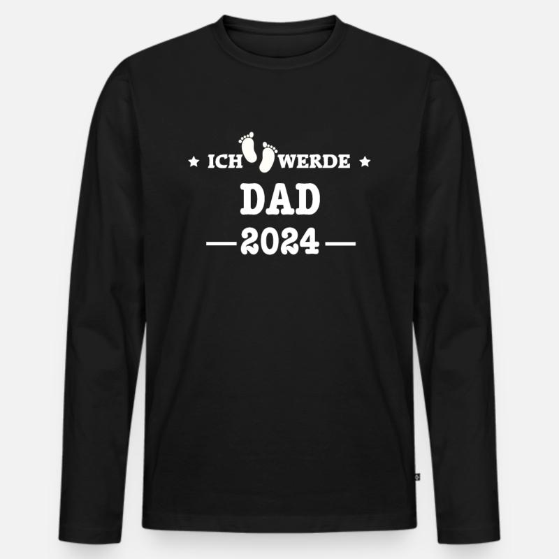DAD 2024 loading... - Männer Premium Bio Langarmshirt - Schwarz