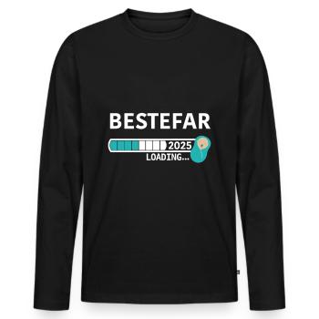 Bestefar 2025 - Männer Premium Bio Langarmshirt - Schwarz - Vorne - Nico (187cm)