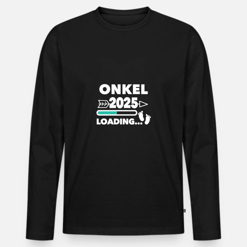 Onkel 2025 - Männer Premium Bio Langarmshirt - Schwarz
