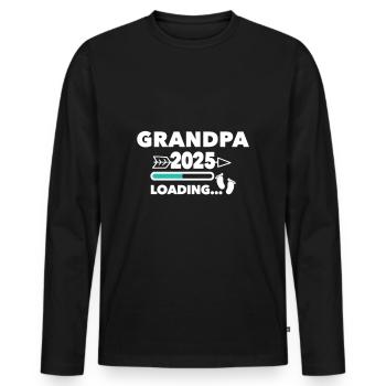 Grand-père 2025 - T-shirt manches longues Premium bio Homme - noir - Devant - Nico (187cm)