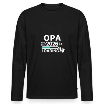 Opa 2026 Babyfüsse - Männer Premium Bio Langarmshirt - Schwarz - Vorne - Nico (187cm)