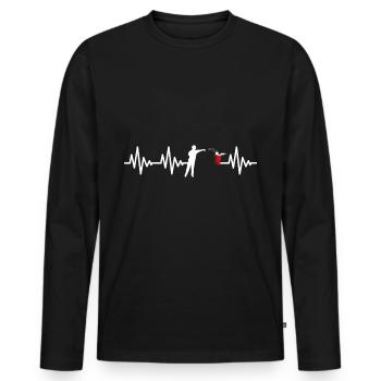 Saufen Biertrinker Geschenke Trinkspiel Bierpong - Männer Premium Bio Langarmshirt - Schwarz - Vorne - Nico (187cm)